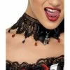 Smiffys USA Accessories Gothic Ribbon And Lace Beaded Necklace
