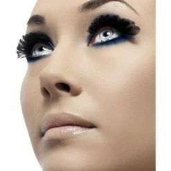 Smiffys USA Makeup & SFX Feather Eyelashes, Black