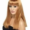 Smiffys USA Glamourama Auburn Women's Wig Long, Straight With Fringe