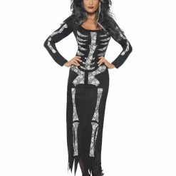 Smiffys USA Skeleton Women's Costume Tube Dress