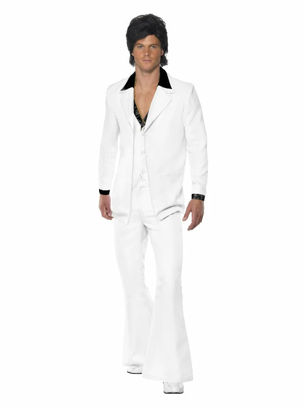 Smiffys USA 70s Men's White Suit Costume Costumes 3 Smiffys USA 70s Men's White Suit Costume Costumes