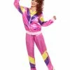 Smiffys USA 80s Height Of Fashion Women's Shell Suit Pink Costume