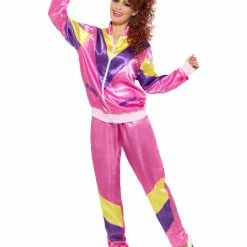 Smiffys USA 80s Height Of Fashion Women's Shell Suit Pink Costume