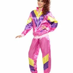 Smiffys USA 80s Height Of Fashion Women's Shell Suit Pink Costume 6 Smiffys USA 80s Height Of Fashion Women's Shell Suit Pink Costume