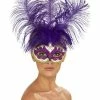 Smiffys USA Masks Can Can Beauty Eyemask With Feather