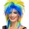 Smiffys USA 80s Rainbow Punk Women's Wig Wigs & Beards 2 Smiffys USA 80s Rainbow Punk Women's Wig Wigs & Beards