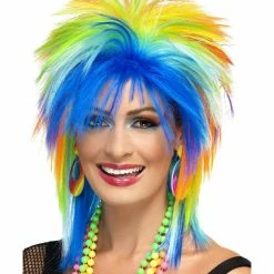 Smiffys USA 80s Rainbow Punk Women's Wig Wigs & Beards