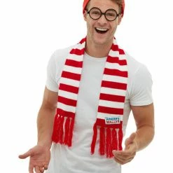 Smiffys USA Accessories Where's Wally? Adult Costume Kit Scarf Hat And Glasses