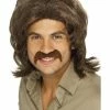 Smiffys USA 70s Retro Men's Brown Wig 1 Smiffys USA 70s Retro Men's Brown Wig