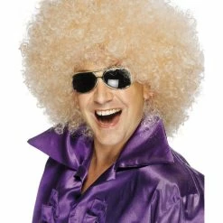 Smiffys USA Afro Wig Huge Hair Men's Blonde 1970's Costumes