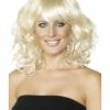 Smiffys USA Wigs & Beards Foxy Women's Blonde Wig Mid Length, Wavy.