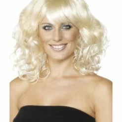Smiffys USA Wigs & Beards Foxy Women's Blonde Wig Mid Length, Wavy.