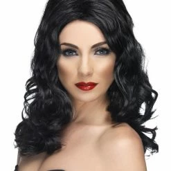 Smiffys USA Glamorous Women's Black Wig Long Wavy