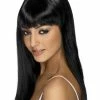 Smiffys USA Wigs & Beards Glamourama Black Women's Wig Long, Straight With Fringe