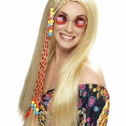 Smiffys USA 60s Hippy Party Wig Women's Blonde 1960's Costumes