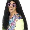 Smiffys USA 60s Hippy Men's Black Wig