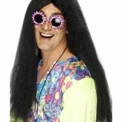 Smiffys USA 60s Hippy Men's Black Wig