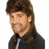 Smiffys USA 80s Mullet Men's Brown Wig Wigs & Beards 2 Smiffys USA 80s Mullet Men's Brown Wig Wigs & Beards