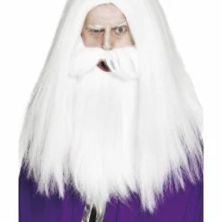 Smiffys USA Magician Or Wizard Wig And Beard Set