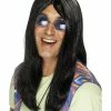 Smiffys USA 60s Neil Hippy Men's Black Long Wig 1960's Costumes