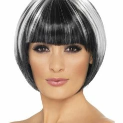 Smiffys USA Wigs & Beards Quirky Bob Women's Grey Streaks Wig