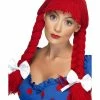 Smiffys USA Red Rag Doll Women's Wig Wings & Halos