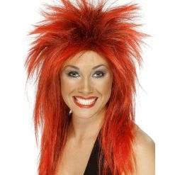 Smiffys USA Wigs & Beards 80's Rock Diva Women's Red Long Mullet Wig