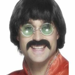 Smiffys USA 70s Mersey Wig & Tash Men's 1970's Costumes