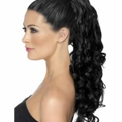 Smiffys USA Divinity Hair Black Long Curly Extension