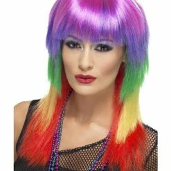 Smiffys USA Wigs & Beards 80s Rainbow Rocker Women's Wig