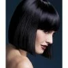 Smiffys USA Wigs & Beards Fever Lola Women's Black Wig Blunt Cut Bob With Fringe