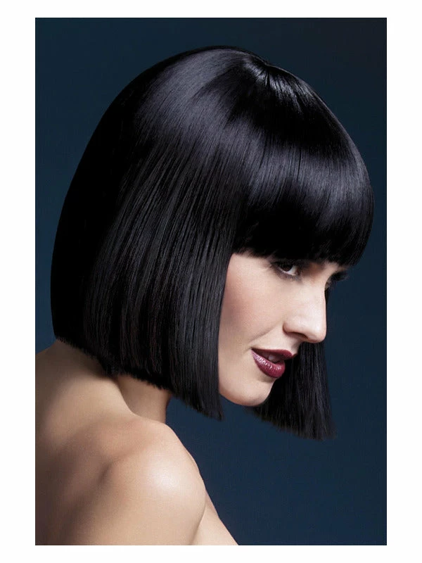 Smiffys USA Wigs & Beards Fever Lola Women's Black Wig Blunt Cut Bob With Fringe 3 Smiffys USA Wigs & Beards Fever Lola Women's Black Wig Blunt Cut Bob With Fringe
