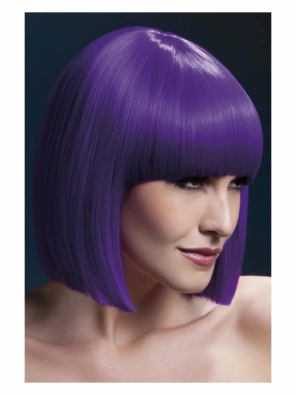 Smiffys USA Wigs & Beards Fever Lola Women's Purple Wig Blunt Cut Bob With Fringe 3 Smiffys USA Wigs & Beards Fever Lola Women's Purple Wig Blunt Cut Bob With Fringe