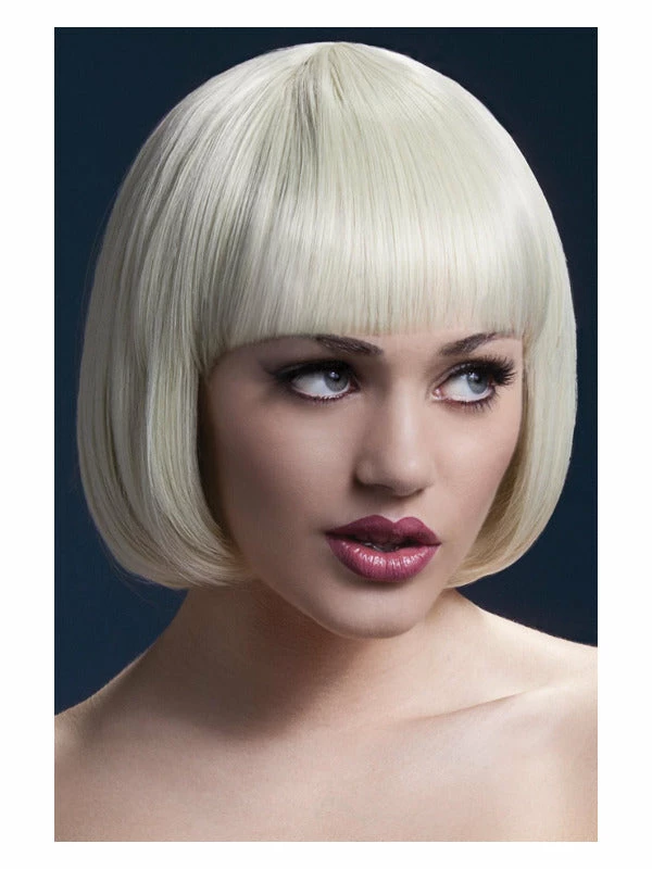 Smiffys USA Fever Mia Women's Blonde Wig Short Bob With Fringe 3 Smiffys USA Fever Mia Women's Blonde Wig Short Bob With Fringe