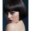 Smiffys USA Fever Mia Women's Brown Wig Short Bob With Fringe Wigs & Beards 2 Smiffys USA Fever Mia Women's Brown Wig Short Bob With Fringe Wigs & Beards