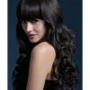 Smiffys USA Isabelle Fever Women's Dark Brown Wig Long Soft Curl & Fringe