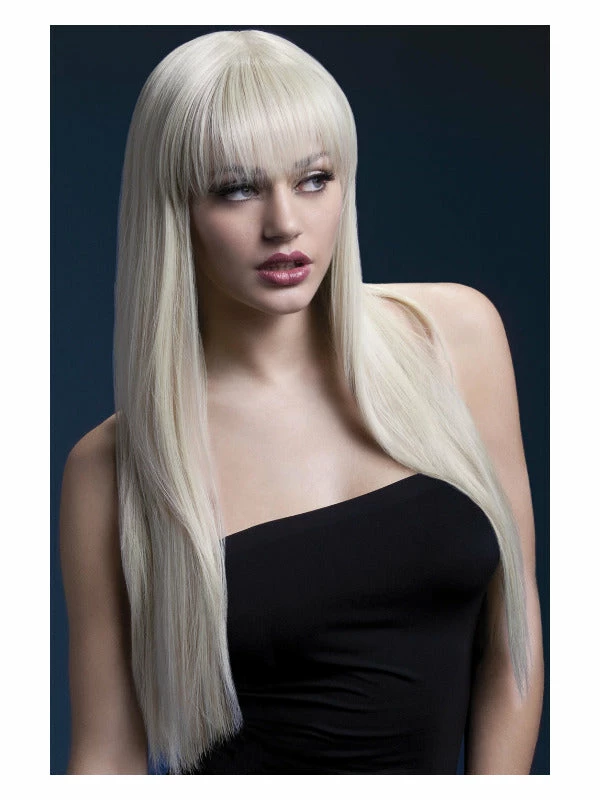 Smiffys USA Jessica Fever Women's Blonde Wig Long With Fringe 3 Smiffys USA Jessica Fever Women's Blonde Wig Long With Fringe