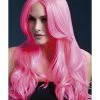 Smiffys USA Khloe Fever Women's Neon Pink Wig Long Wave 1 Smiffys USA Khloe Fever Women's Neon Pink Wig Long Wave