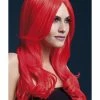 Smiffys USA Khloe Fever Neon Red Women's Wig Long Wave