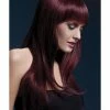 Smiffys USA Fever Sienna Women's Black Cherry Wig Long With Fringe Wigs & Beards