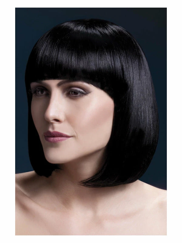 Smiffys USA Elise Women's Black Fever Wig Sleek Bob With Fringe Wigs & Beards 3 Smiffys USA Elise Women's Black Fever Wig Sleek Bob With Fringe Wigs & Beards