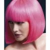 Smiffys USA Elise Women's Pink Fever Wig Sleek Bob With Fringe 1 Smiffys USA Elise Women's Pink Fever Wig Sleek Bob With Fringe