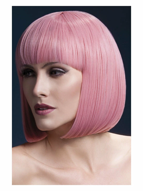 Smiffys USA Wigs & Beards Elise Women's Light Pink Fever Wig Sleek Bob With Fringe 3 Smiffys USA Wigs & Beards Elise Women's Light Pink Fever Wig Sleek Bob With Fringe