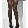 Smiffys USA Accessories Sheer Tights Women's Black With Vertical Stripes 1 Smiffys USA Accessories Sheer Tights Women's Black With Vertical Stripes