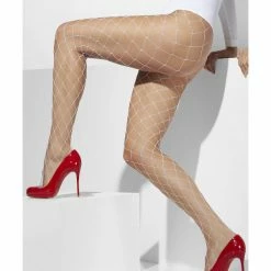 Smiffys USA Diamond Net Women's White Tights Accessories