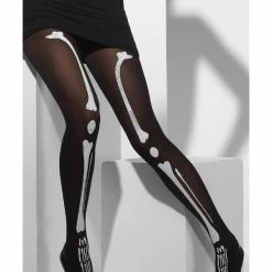 Smiffys USA Opaque Women's Black Skeleton Bone Tights Accessories