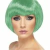 Smiffys USA Wigs & Beards Babe Women's Green Wig Short Fringe