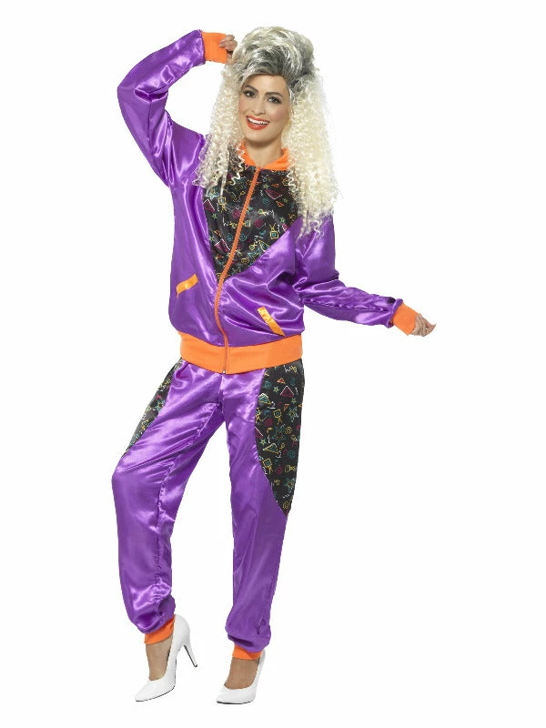 Smiffys USA 80s Retro Womens Purple Shell Suit Costumes 3 Smiffys USA 80s Retro Womens Purple Shell Suit Costumes