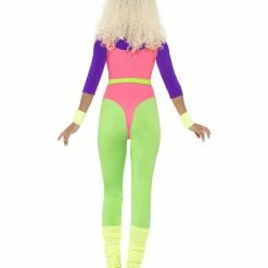 Smiffys USA Costumes 80s Work Out Women's Neon Costume