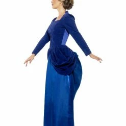 Smiffys USA Costumes Victorian Vixen Traditional Women's Blue Costume And Hat